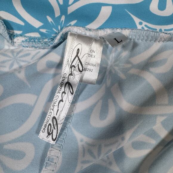 Lulu B L Skort Zippered Thigh Slit Two Zip Pockets Light Blue White UPF 50 - Picture 8 of 11